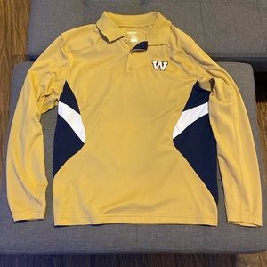 Winnipeg Blue Bombers Long Sleeve Polo / Golf Shirt CFL Reebok Men’s Large